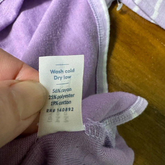 Marine layer DOUBLE KNIT HENLEY Striped LAVENDER Casual Coastal Small - Picture 7 of 9